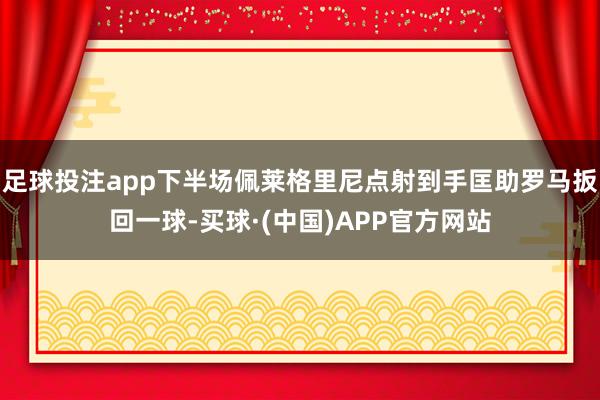 足球投注app下半场佩莱格里尼点射到手匡助罗马扳回一球-买球·(中国)APP官方网站