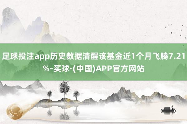 足球投注app历史数据清醒该基金近1个月飞腾7.21%-买球·(中国)APP官方网站