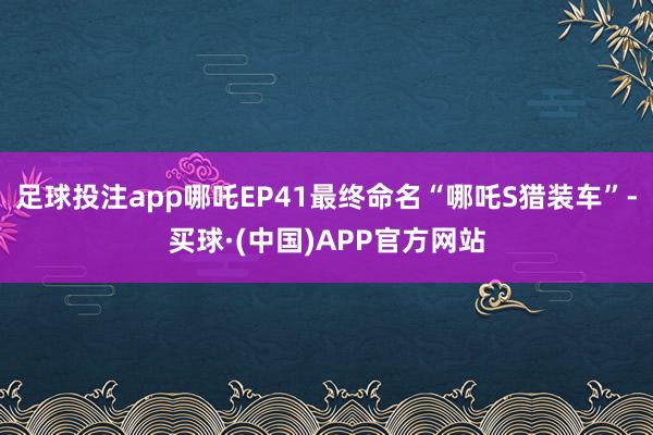 足球投注app哪吒EP41最终命名“哪吒S猎装车”-买球·(中国)APP官方网站