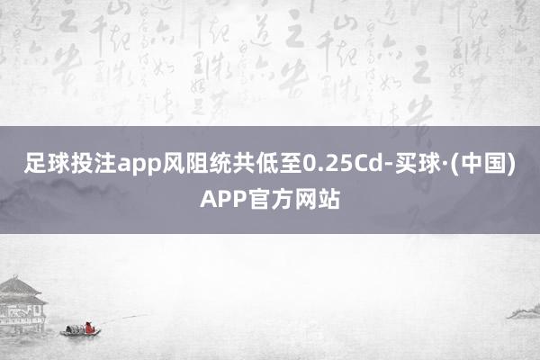 足球投注app风阻统共低至0.25Cd-买球·(中国)APP官方网站