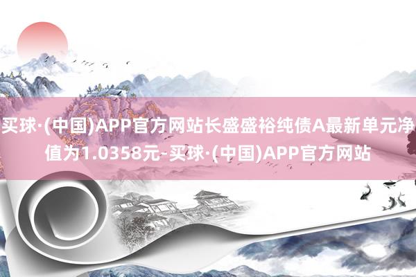 买球·(中国)APP官方网站长盛盛裕纯债A最新单元净值为1.0358元-买球·(中国)APP官方网站