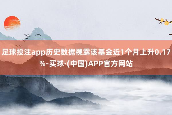 足球投注app历史数据裸露该基金近1个月上升0.17%-买球·(中国)APP官方网站