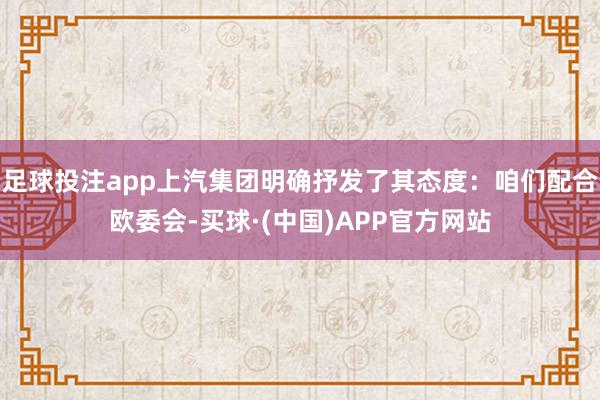 足球投注app上汽集团明确抒发了其态度：咱们配合欧委会-买球·(中国)APP官方网站