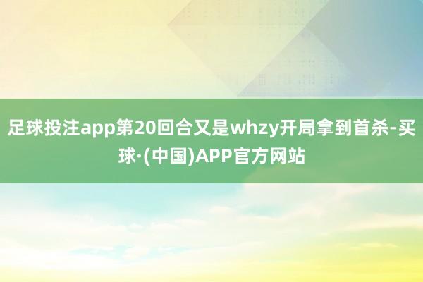 足球投注app第20回合又是whzy开局拿到首杀-买球·(中国)APP官方网站