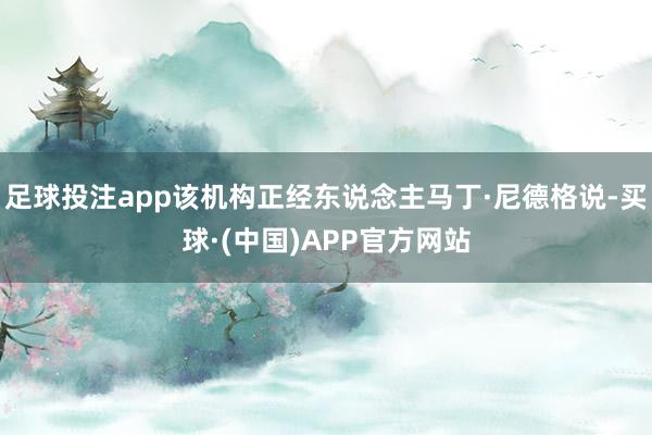 足球投注app该机构正经东说念主马丁·尼德格说-买球·(中国)APP官方网站