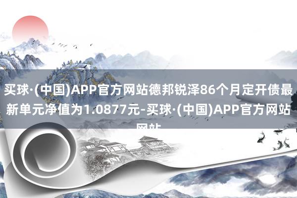 买球·(中国)APP官方网站德邦锐泽86个月定开债最新单元净值为1.0877元-买球·(中国)APP官方网站