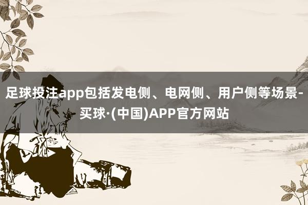 足球投注app包括发电侧、电网侧、用户侧等场景-买球·(中国)APP官方网站