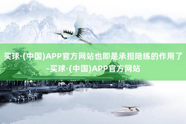 买球·(中国)APP官方网站也即是承担陪练的作用了-买球·(中国)APP官方网站