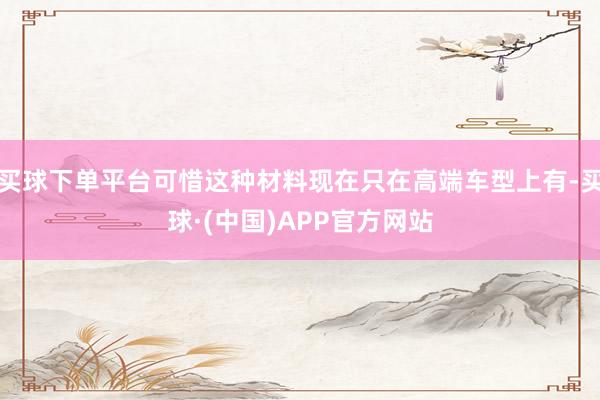 买球下单平台可惜这种材料现在只在高端车型上有-买球·(中国)APP官方网站