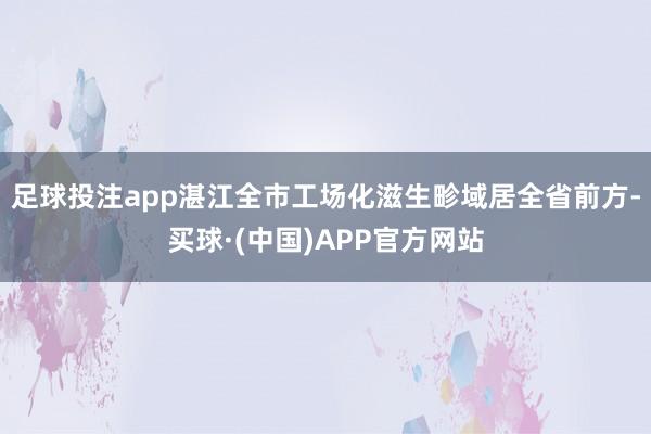 足球投注app湛江全市工场化滋生畛域居全省前方-买球·(中国)APP官方网站