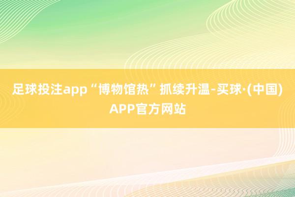 足球投注app“博物馆热”抓续升温-买球·(中国)APP官方网站