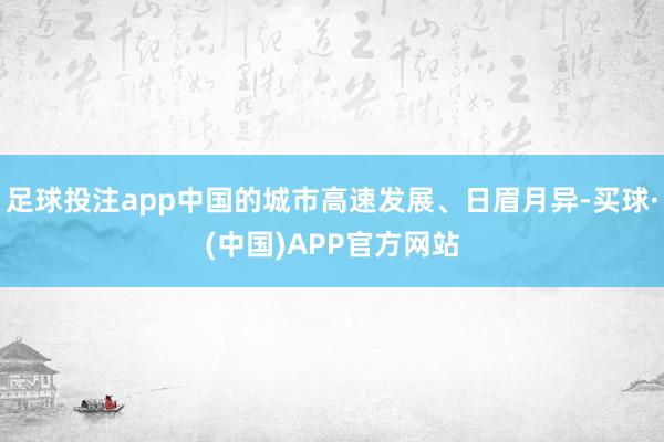 足球投注app中国的城市高速发展、日眉月异-买球·(中国)APP官方网站