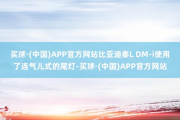 买球·(中国)APP官方网站比亚迪秦L DM-i使用了连气儿式的尾灯-买球·(中国)APP官方网站