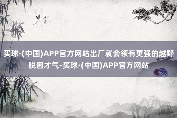 买球·(中国)APP官方网站出厂就会领有更强的越野脱困才气-买球·(中国)APP官方网站