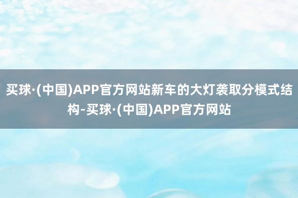 买球·(中国)APP官方网站新车的大灯袭取分模式结构-买球·(中国)APP官方网站