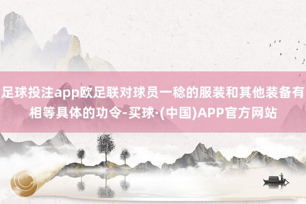 足球投注app欧足联对球员一稔的服装和其他装备有相等具体的功令-买球·(中国)APP官方网站