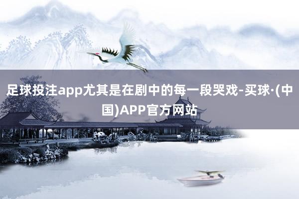 足球投注app尤其是在剧中的每一段哭戏-买球·(中国)APP官方网站