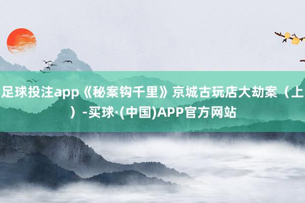 足球投注app《秘案钩千里》京城古玩店大劫案（上）-买球·(中国)APP官方网站