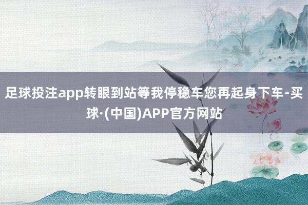 足球投注app转眼到站等我停稳车您再起身下车-买球·(中国)APP官方网站