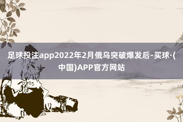 足球投注app　　2022年2月俄乌突破爆发后-买球·(中国)APP官方网站