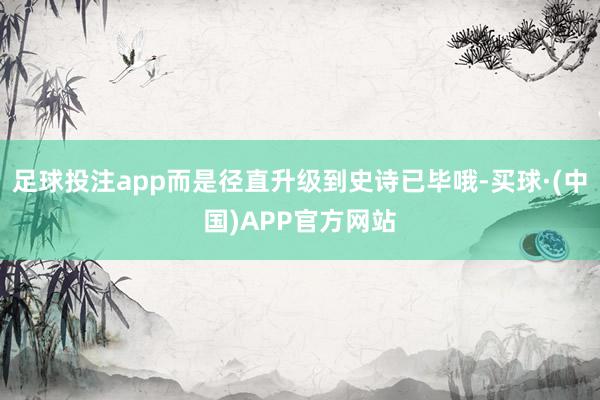 足球投注app而是径直升级到史诗已毕哦-买球·(中国)APP官方网站