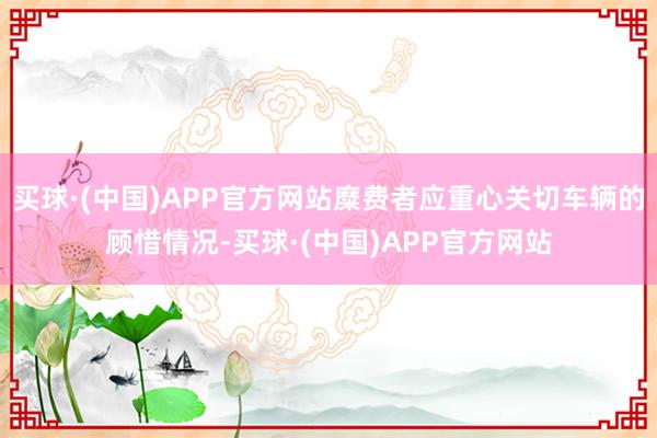 买球·(中国)APP官方网站糜费者应重心关切车辆的顾惜情况-买球·(中国)APP官方网站