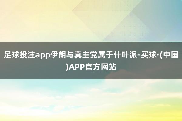 足球投注app伊朗与真主党属于什叶派-买球·(中国)APP官方网站