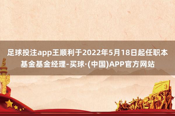 足球投注app王顺利于2022年5月18日起任职本基金基金经理-买球·(中国)APP官方网站