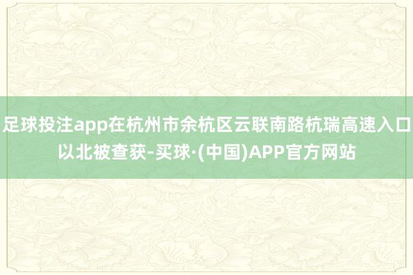 足球投注app在杭州市余杭区云联南路杭瑞高速入口以北被查获-买球·(中国)APP官方网站