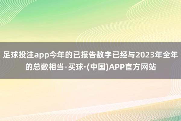 足球投注app今年的已报告数字已经与2023年全年的总数相当-买球·(中国)APP官方网站