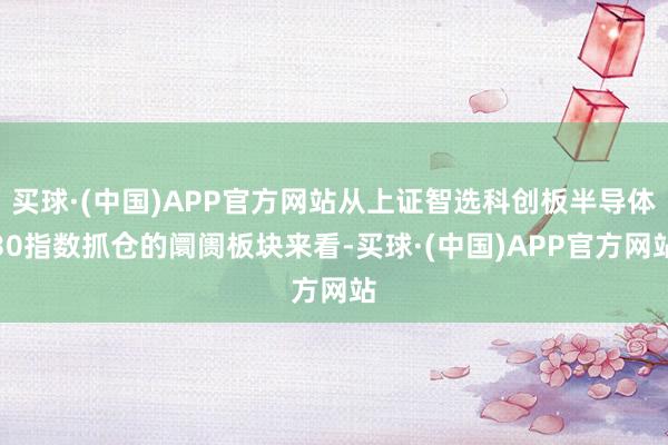 买球·(中国)APP官方网站从上证智选科创板半导体30指数抓仓的阛阓板块来看-买球·(中国)APP官方网站