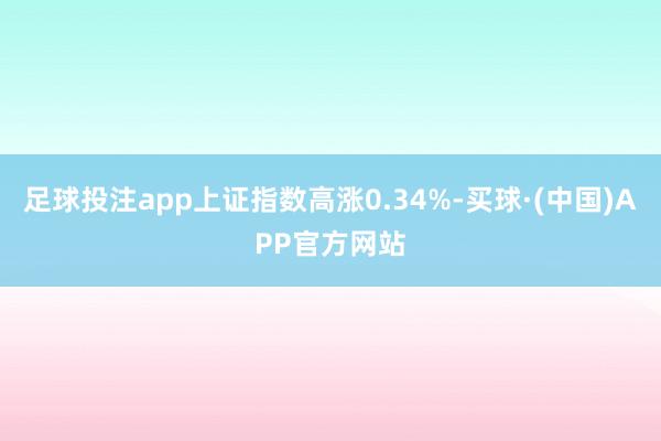 足球投注app上证指数高涨0.34%-买球·(中国)APP官方网站