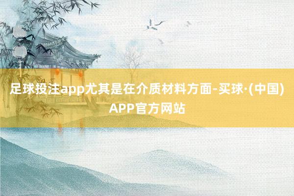 足球投注app尤其是在介质材料方面-买球·(中国)APP官方网站