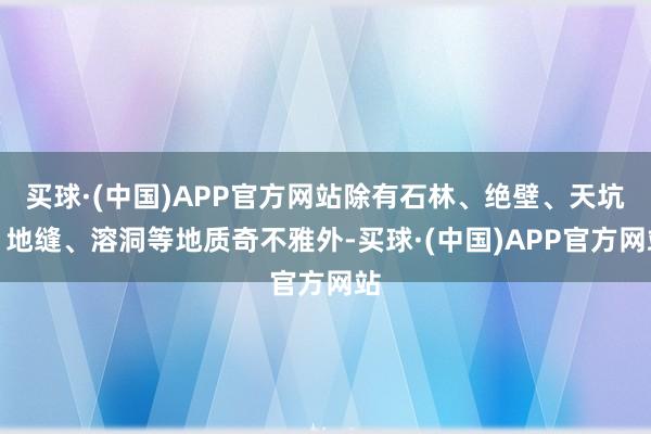 买球·(中国)APP官方网站除有石林、绝壁、天坑、地缝、溶洞等地质奇不雅外-买球·(中国)APP官方网站