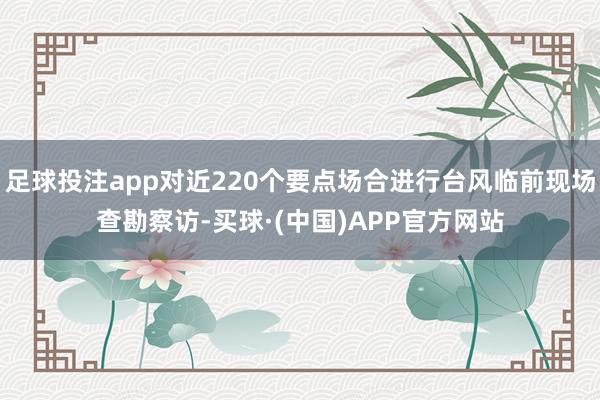 足球投注app对近220个要点场合进行台风临前现场查勘察访-买球·(中国)APP官方网站