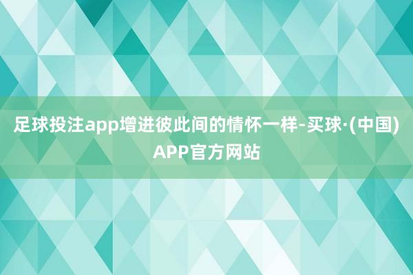 足球投注app增进彼此间的情怀一样-买球·(中国)APP官方网站