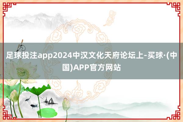 足球投注app2024中汉文化天府论坛上-买球·(中国)APP官方网站