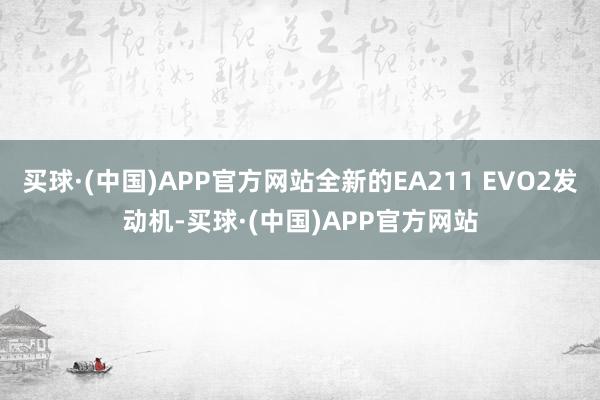 买球·(中国)APP官方网站全新的EA211 EVO2发动机-买球·(中国)APP官方网站