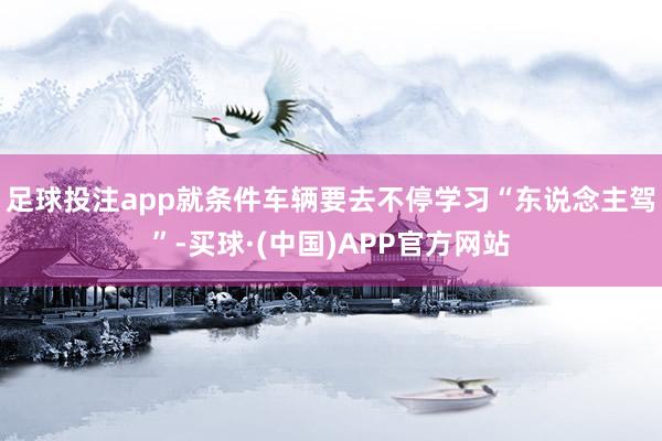 足球投注app就条件车辆要去不停学习“东说念主驾”-买球·(中国)APP官方网站