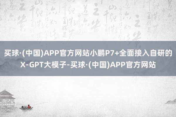 买球·(中国)APP官方网站小鹏P7+全面接入自研的X-GPT大模子-买球·(中国)APP官方网站