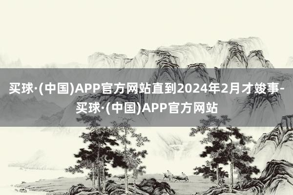 买球·(中国)APP官方网站直到2024年2月才竣事-买球·(中国)APP官方网站