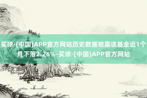 买球·(中国)APP官方网站历史数据袒露该基金近1个月下落2.26%-买球·(中国)APP官方网站