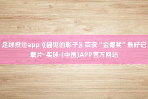 足球投注app《摇曳的影子》荣获“金椰奖”最好记载片-买球·(中国)APP官方网站