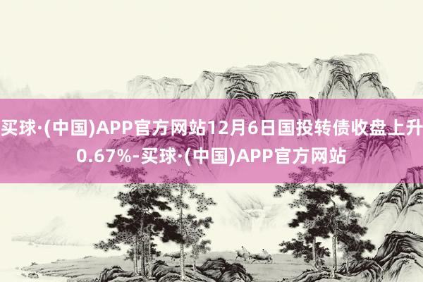 买球·(中国)APP官方网站12月6日国投转债收盘上升0.67%-买球·(中国)APP官方网站