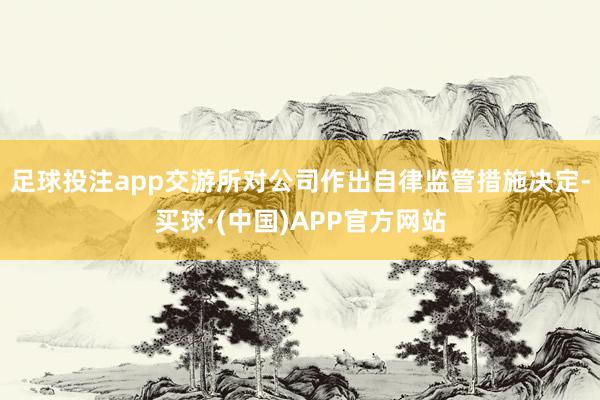 足球投注app交游所对公司作出自律监管措施决定-买球·(中国)APP官方网站