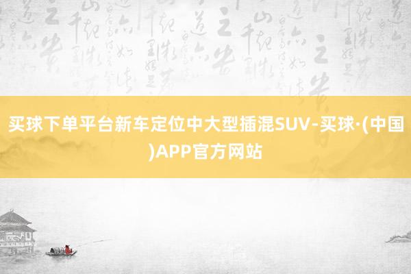 买球下单平台新车定位中大型插混SUV-买球·(中国)APP官方网站