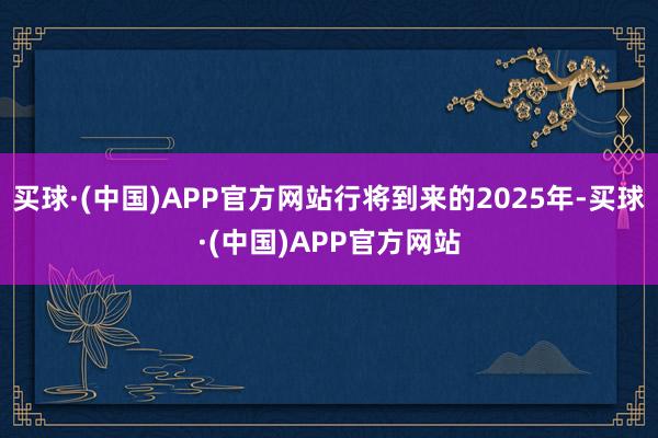 买球·(中国)APP官方网站行将到来的2025年-买球·(中国)APP官方网站