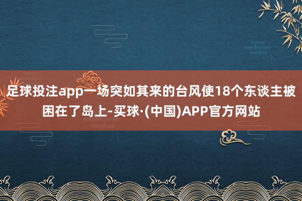 足球投注app一场突如其来的台风使18个东谈主被困在了岛上-买球·(中国)APP官方网站