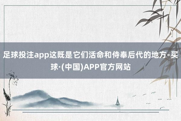 足球投注app这既是它们活命和侍奉后代的地方-买球·(中国)APP官方网站