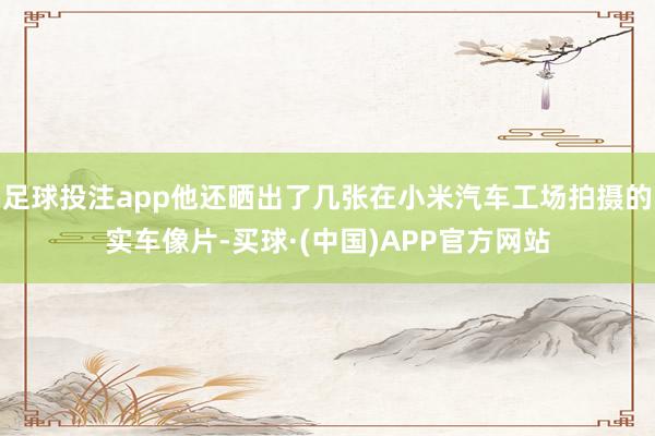 足球投注app他还晒出了几张在小米汽车工场拍摄的实车像片-买球·(中国)APP官方网站